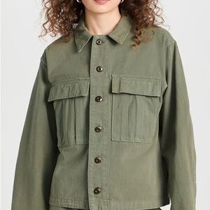 Re/Done Olive Utility Jacket with Flap Pockets